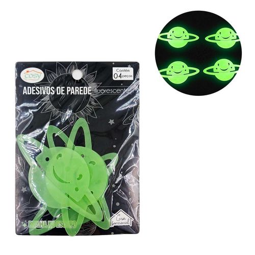 Adesivos Fluorescente Planetas 4 Peças em Plástico Fu Xing