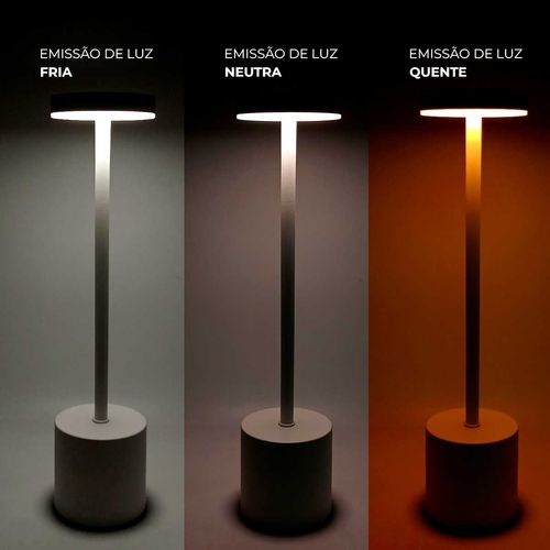 Luminária de Mesa Decorativa LED 34cm em Plastico Moment