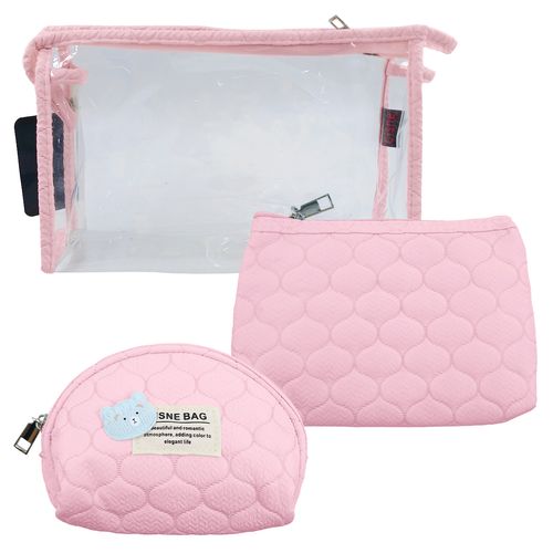 Kit Nécessaire 3 Peças em Poliéster Rubys