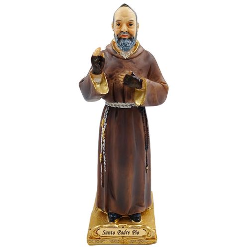 Santo Padre Pio Decorativo 13cm em Resina Mabruk