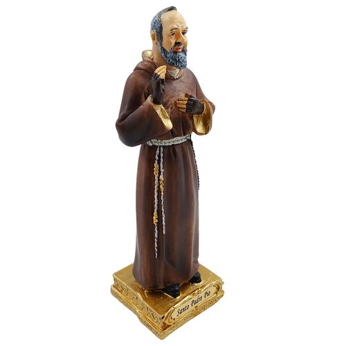 Santo Padre Pio Decorativo 13cm em Resina Mabruk