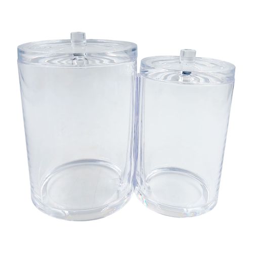 Porta Algodão Duplo C/ Tampa 15x8,4x12,3cm em Plástico Jolitex