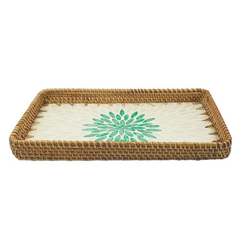 Bandeja Decorativa Retangular 37x13cm em PVC Milk