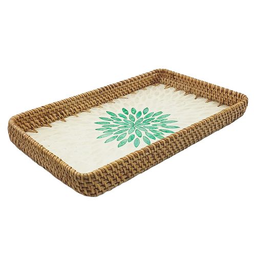 Bandeja Decorativa Retangular 37x13cm em PVC Milk