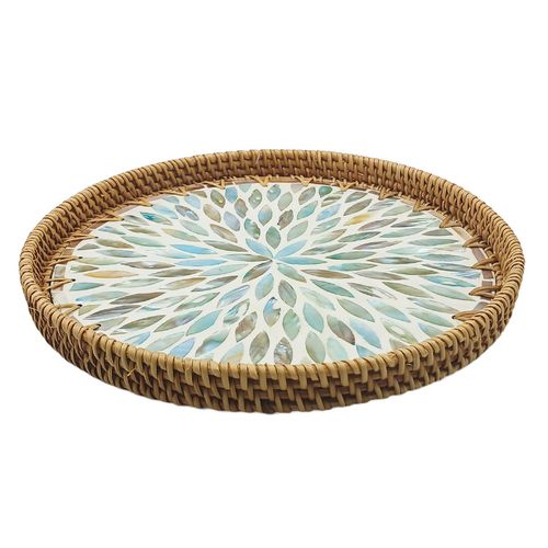 Bandeja Decorativa Redonda 30x30cm em PVC Milk