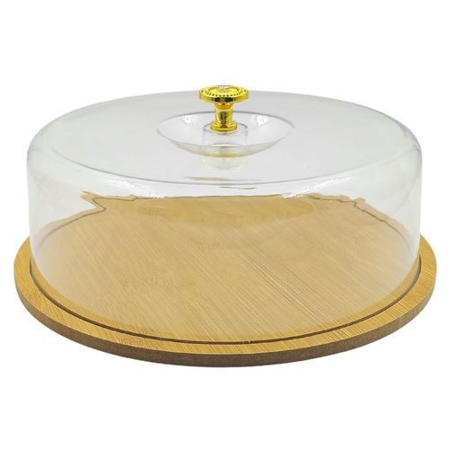 Bandeja C/ Tampa 28x9cm em Bambu Imporiente