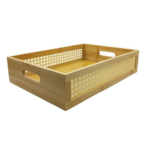 Bandeja Decorativa Multiuso 40x28cm em Bambu Y888
