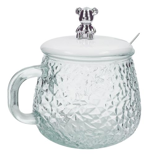 Caneca Texturizada 8x8cm em Vidro Livon