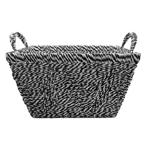 Cesto C/ Alça Quadrado 40x27cm em Fibra Natural Paramount