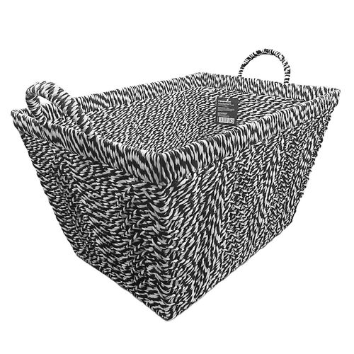 Cesto C/ Alça Quadrado 49x35cm em Fibra Natural Paramount