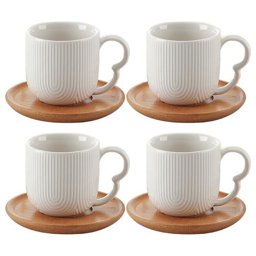 Jogo De Xícaras Oásis 190ml 8 Peças em Cerâmica Hauskraft