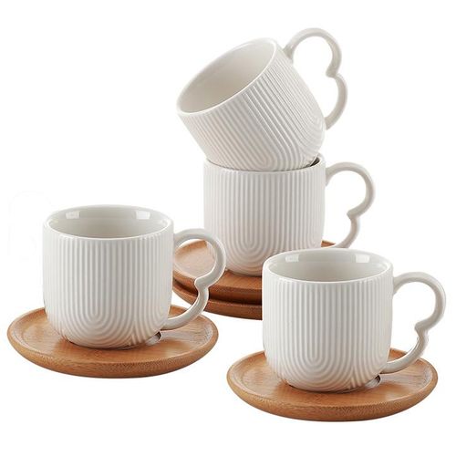 Jogo De Xícaras Oásis 190ml 8 Peças em Cerâmica Hauskraft