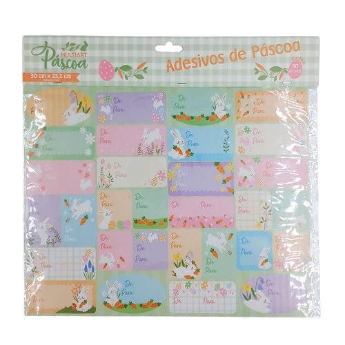 Cartela Adesivos De Pascoa 30X23cm em Papel Multiart