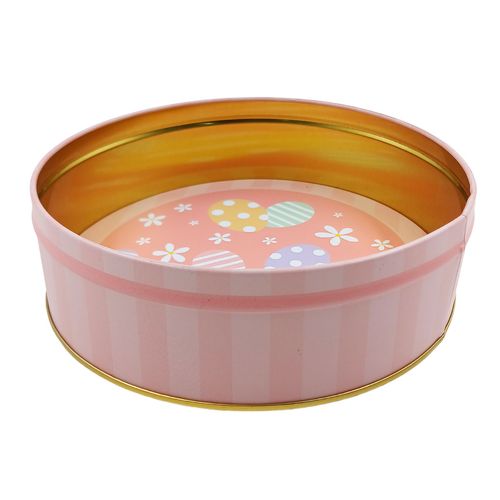 Lata Feliz Páscoa Decorativa 17x5cm em Metal Multiart