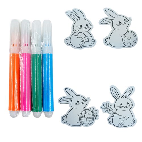 Kit de Coelhos De Páscoa Para Pintar 12x9cm Em Plastico Multiart