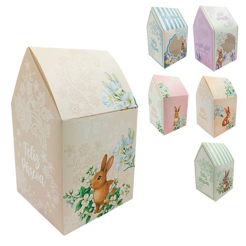 Caixinha Para Doces De Pascoa 12x12cm em Papel  Multiart
