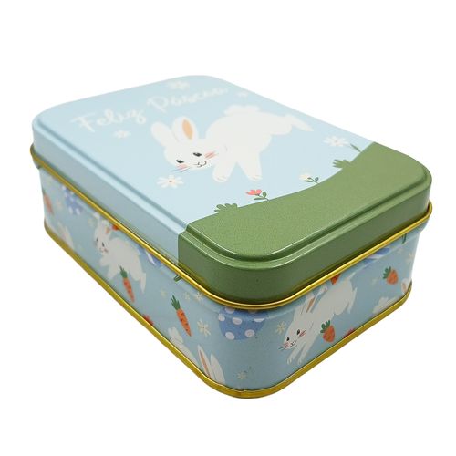 Lata Retangular Para Páscoa 13x9cm em Metal Multiart