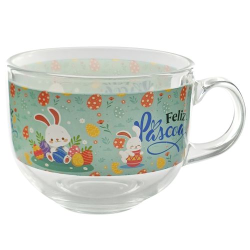 Caneca Jumbo Páscoa 470ml em Vidro Kehome