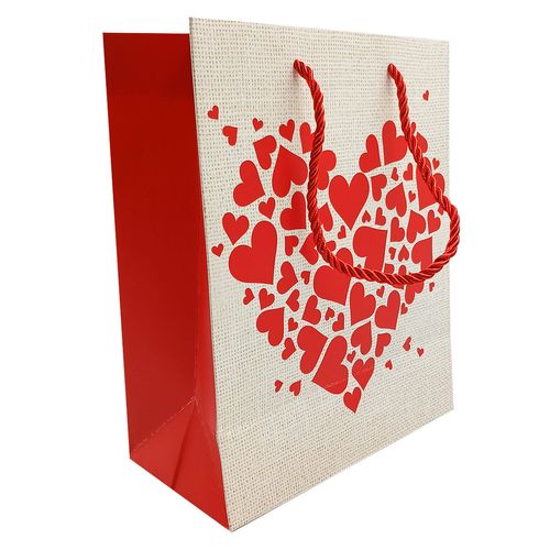 Sacola P/ Presente Coração 18x23cm em Papel Megagift