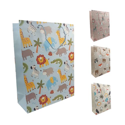 Sacola P/ Presente Animais 30x42cm em Papel Megagift