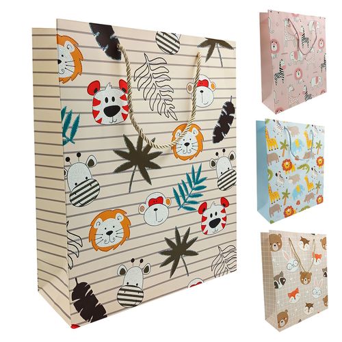 Sacola P/ Presente Bichinhos 26x32cm em Papel Megagift