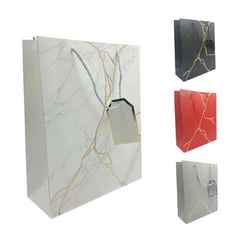 Sacola P/ Presente Mármore 26x32cm em Papel Megagift
