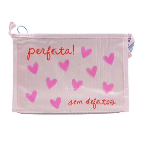 Nécessaire Feminina Frases 23x16cm em PVC Qualis