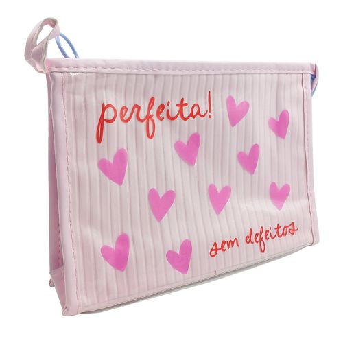 Nécessaire Feminina Frases 23x16cm em PVC Qualis