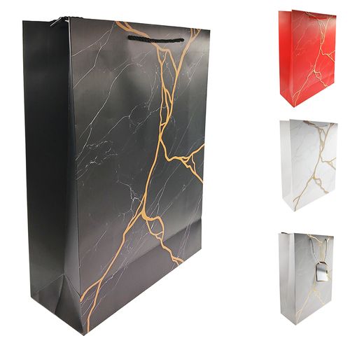 Sacola P/ Presente Mármore 30x40cm em Papel Megagift