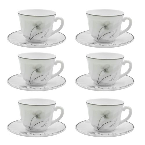 Jogo De Xícaras 190ml 12 Peças em Vidro Sanxia