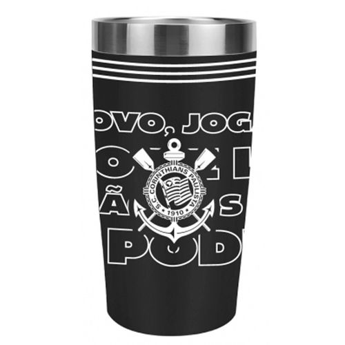 Copo Térmico C/ Tampa Corinthians 550ml em Aço Inox Allmix