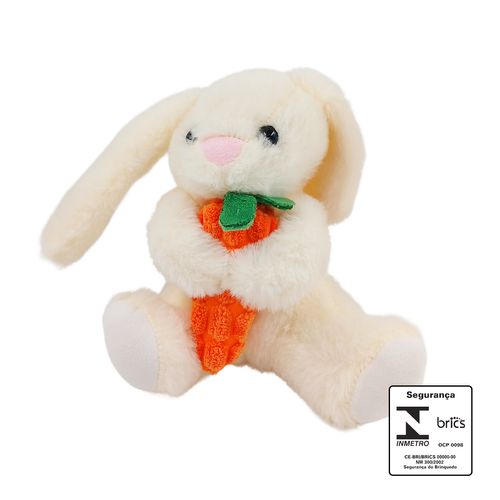 Coelho De Pelúcia C/ Cenoura 13cm Poliéster Fizzy