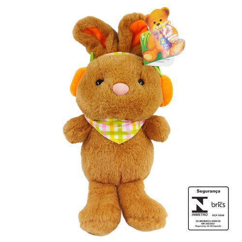 Coelho De Pelúcia Com Fones De Ouvido 18cm em Poliester Fizzy