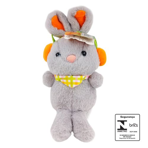 Coelho De Pelúcia Com Fones De Ouvido 18cm em Poliester Fizzy