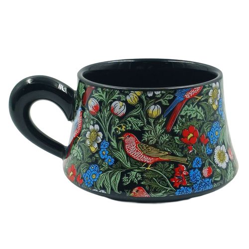 Xícara C/ Pires Flora 250ml em Cerâmica Lila Home