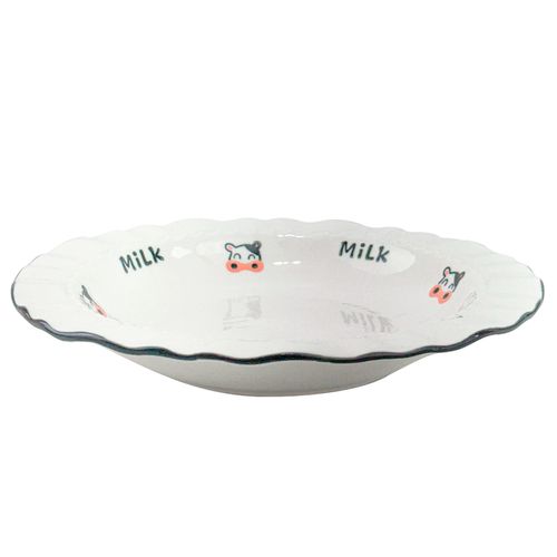 Prato Vaquinha 21x3cm em Cerâmica Lila Cosméticos