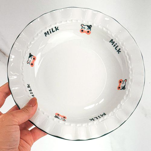 Prato Vaquinha 21x3cm em Cerâmica Lila Cosméticos