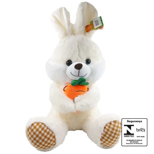 Coelho De Pelúcia Com Mochila Cenoura 48cm Poliéster Fizzy