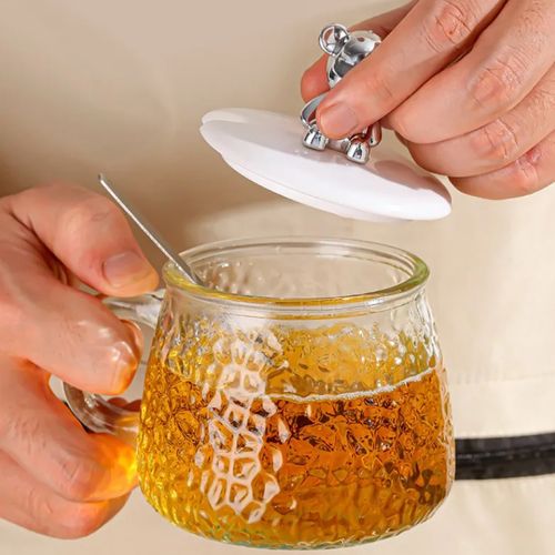 Caneca Texturizada 8x8cm em Vidro Livon