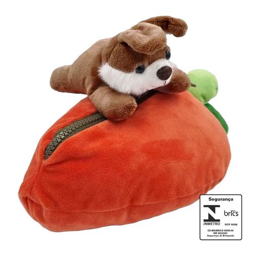 Cenoura C/ Coelho de Pelúcia 28cm em Poliéster Fizzy