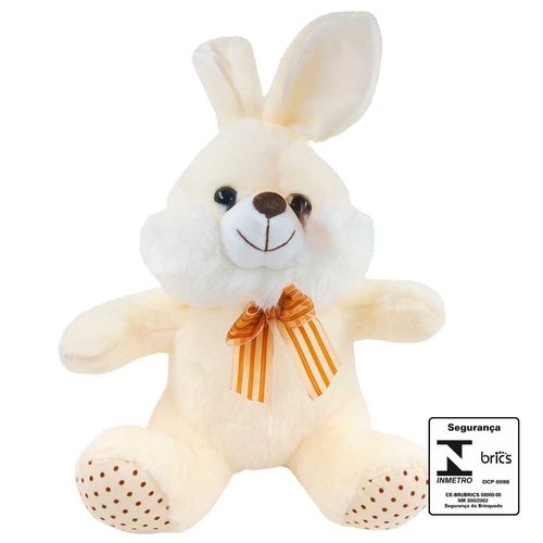 Coelhinho De Pelúcia C/Laço 23cm Poliéster Fizzy