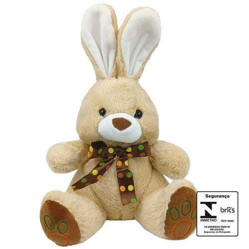 Coelho De Pelúcia Laçinho 18cm em Poliester Fizzy