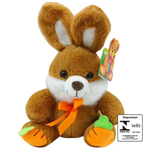 Coelho De Pelúcia Patinha De Cenoura 18cm em Poliester Fizzy