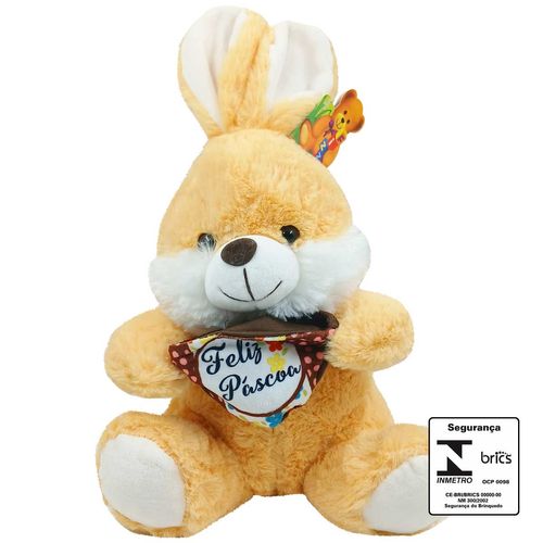 Coelho de Pelúcia C/ Coração 35cm em Poliester Fizzy