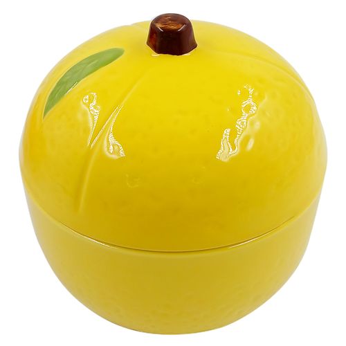 Bowl Limão C/ Tampa 10,5x10cm em Cerâmica Lila Home