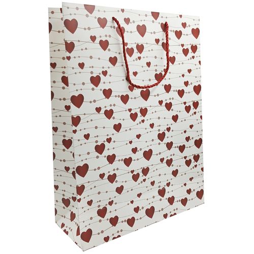 Sacola P/ Presente Coração 40x30cm em Papel Amigold