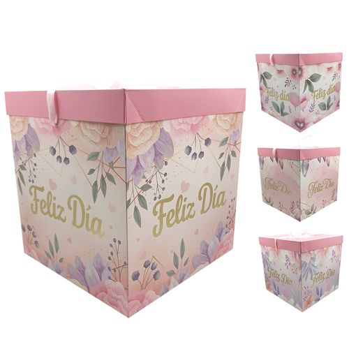 Caixa P/ Presente Feliz Dia 15x15cm em Papel Amigold