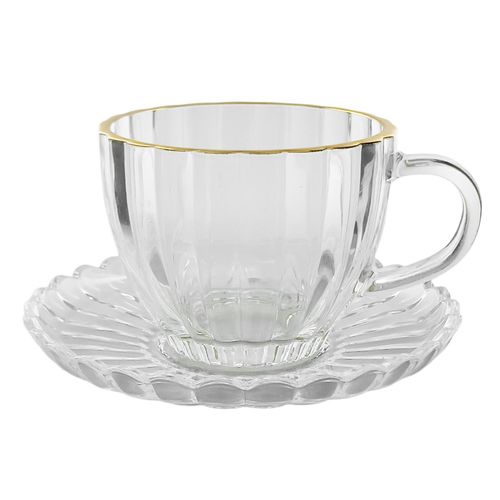 Jogo De Xícaras Oxford 200ml 12 Peças em Vidro Kehome