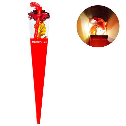 Rosa Eterna C/Led Decotariva 36cm em Plástico Taimes