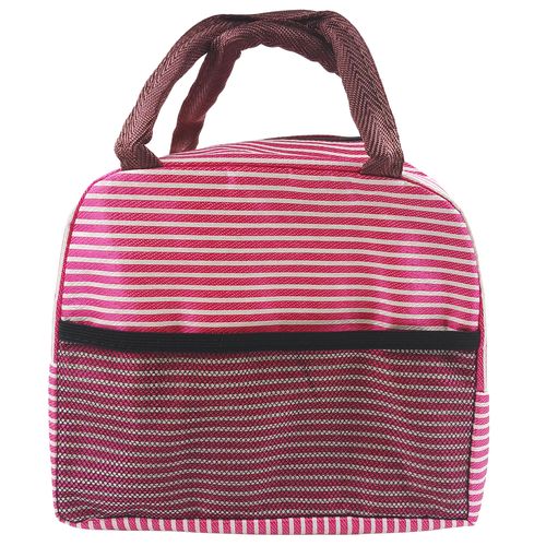 Bolsa Térmica Listrada C/ Alça 23x20cm em Poliéster Kehome